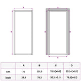 Interior Door 76 x 201.5 cm Tempered Glass and Aluminium 42054101