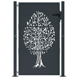 Garden Gate Anthracite 100x150 cm Steel Tree Design 153157