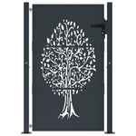 Garden Gate Anthracite 105x155 cm Steel Tree Design 153157