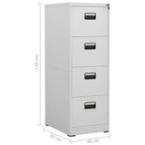 Filing Cabinet Light Grey Steel Medium Filing Cabinet 336279