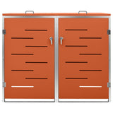 Double Wheelie Bin Shed 138x77.5x112.5 cm Stainless Steel 149563