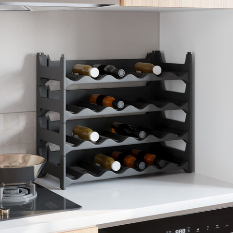 Wine Rack for 24 Bottles PP Stackable 154978