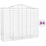 Arched Gabion Baskets 4 pcs 200x50x160/180 cm Galvanised Iron 3145705