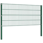 Fence Panel with Posts Iron 1385x80 cm Green 278611