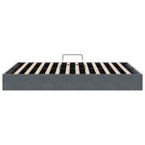 Storage Bed with Mattress Dark Grey 153 x 203 cm Velvet 3370137