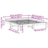 Bed Frame without Mattress Wax Brown 200x200 cm Solid Wood Pine 3308728