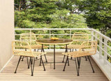 Garden Dining Set Black Poly Rattan Medium Tough 3157843