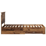 Bed Frame with Headboard Old Wood 100 x 200 cm Engineered Wood 3409692