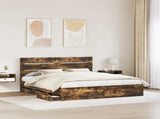 Bed Frame with Drawer Smoked Oak 180 x 200 cm Engineer Wood 3411816