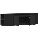 TV Wall Cabinet with LED Lights Black 135x31x39.5 cm 852384