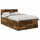 Bed Frame Smoked Oak 120 x 200 cm Engineered Wood 3408603