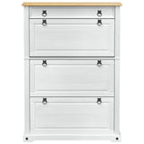 Shoe Cabinet Corona White 99 x 32 x 138 cm Solid Pine Wood 42024955