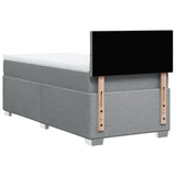 Box Spring Bed with Mattress Light Grey 100x200 cm Fabric 3285799