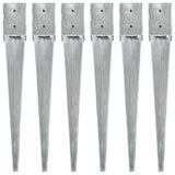 ZNTS Ground Spikes 6 pcs Silver 10x10x76 cm Galvanised Steel 145420