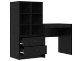 Desk with Drawer with Shelf with Storage 2 pcs Black Oak 3337298