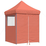 ZNTS Foldable Party Tent Pop-Up with 4 Sidewalls Terracotta 4005005