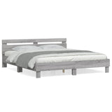 Bed Frame without Mattress Grey Sonoma 160x200 cm 3207411