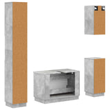 4 Piece Bathroom Cabinet Set HOORN Concrete Grey 3417957