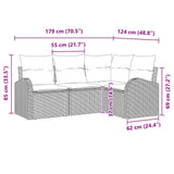 Garden Sofa Set 4 pcs Light grey Poly Rattan 3346022