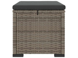 Garden Footstool with Cushion 2 pcs Grey Poly Rattan 42026872