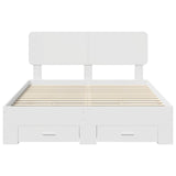 Bed Frame with Headboard White 150 x 200 cm Engineered Wood 3412357