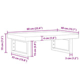 Basin Shelf Wall Mounted Steel and Solid Wood Beech 3302377