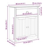 Hallway Cabinet BODO Grey 80x35x90 cm 4016868