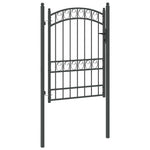 Fence Gate with Lock Grey 170 x 100 cm Powder-coated steel 42008975