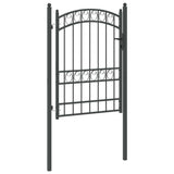 Fence Gate with Lock Grey 170 x 100 cm Powder-coated steel 42008975