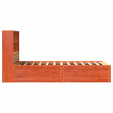 Bed Frame without Mattress Wax Brown 75x190 cm Small Single Solid Wood Pine 3323481