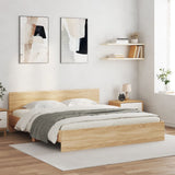 Bed Frame with LED without Mattress Sonoma Oak 200x200 cm 3207583