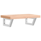 Basin Shelf Wall Mounted Steel and Solid Wood Beech 3302362