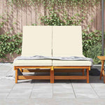 Sun Lounger Reclining Brown 125 x 200 x 84cm Solid Acacia wood 3325188