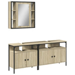 ZNTS 3 Piece Bathroom Cabinet Set Sonoma Oak Engineered Wood 3214726