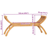 Garden Bench Warm Brown Solid Teak Wood Medium Durable 316150