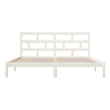 3101239 Bed Frame without Mattress White Solid Wood Pine 200x200 cm