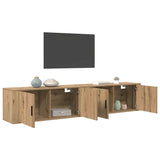 Wall-mounted TV Cabinet Set Wall-mounted 2 pcs Artisan Oak 3415588