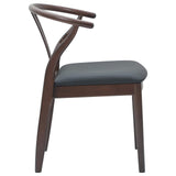 Dining Chair 2 pcs Light Brown and Black Solid Rubber Wood 42020412