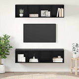 TV Cabinet Set Wall-mounted 2 pcs Black Oak 37 x 37 x 142.5 cm 3393526