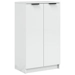Shoe Cabinet High Gloss White 59x35x100.5 cm Engineered Wood 811445