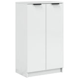 Shoe Cabinet High Gloss White 59x35x100.5 cm Engineered Wood 811445