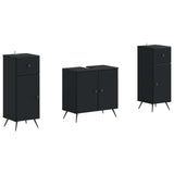 2 Piece Bathroom Cabinet Set BREDA Black Engineered Wood 3418045