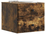 Wall-Mounted Bedside Cabinet Smoked Oak 34.5 x 33 x 40 cm 899155