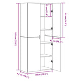 Highboard Black Oak 80 x 42 x 185 cm 3365596