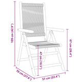 Reclining Garden Chairs 6 pcs Beige Solid Wood Acacia 3214536