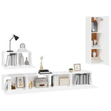 4 Piece TV Cabinet Set White Engineered Wood 3114326