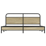 Metal Bed Frame without Mattress Sonoma Oak 183x213 cm 3318685
