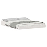 Bed Frame White 140 x 210 cm Solid Pine Wood 873353