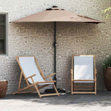 Garden Parasol Taupe 294 x 150 x 223 cm Polyester and Steel 42003262