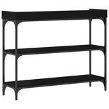Console Table with Shelf Black oak 100 x 30 x 80 cm 863569